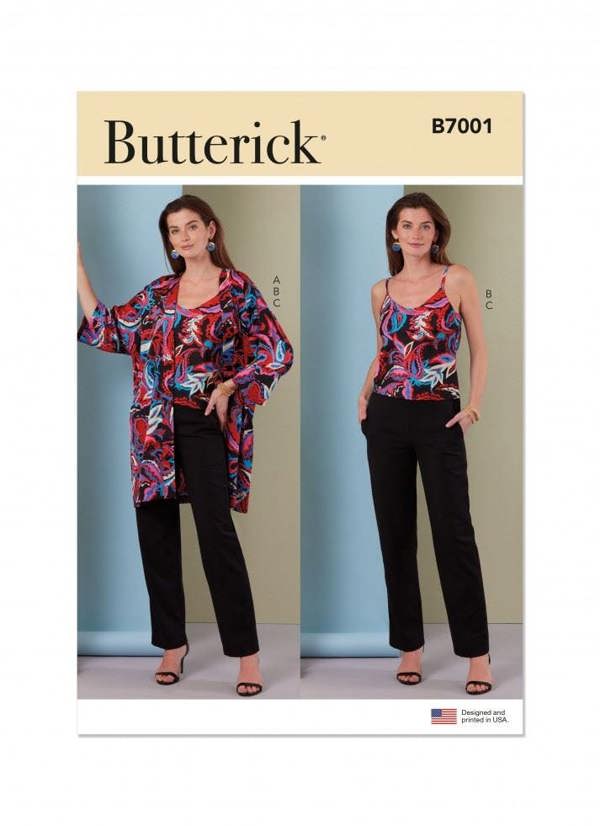 Butterick Sewing Pattern 7001, Jackets, Robes, Tops, Trousers for Women, H5 (6-8-10-12-14) - Easy