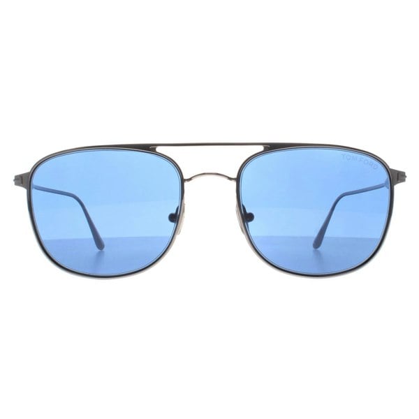 Tom Ford Sunglasses Jake FT0827 14V Shiny Light Ruthenium Blue