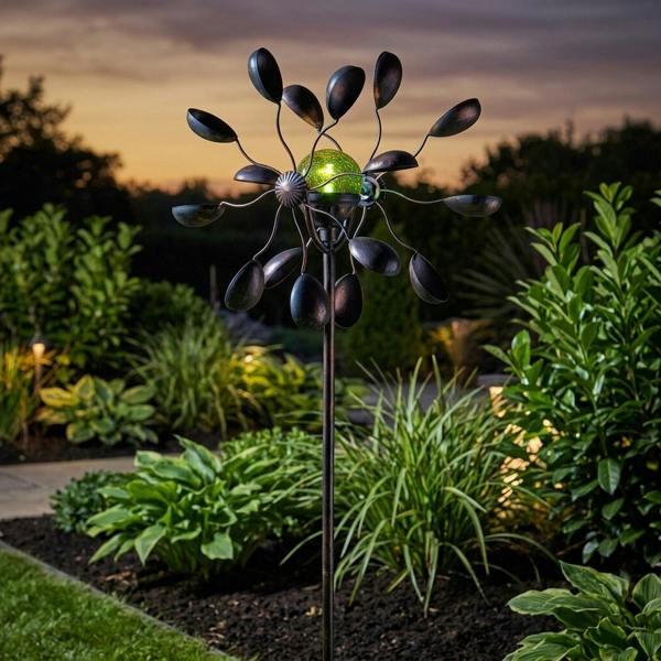 Garden Greatness Gemini Double Sided Solar Wind Spinner