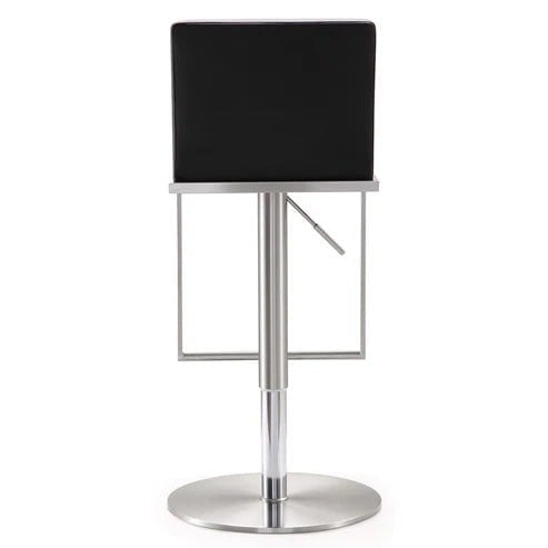 Furniture Edit Amalfi Black Vegan Leather Adjustable Stool