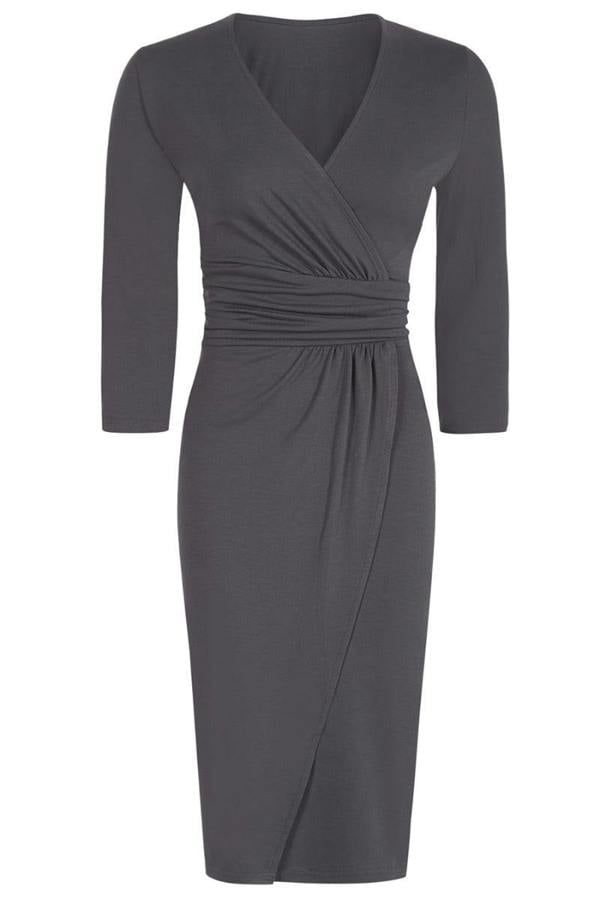 HotSquash Jersey Mock-Wrap Dress