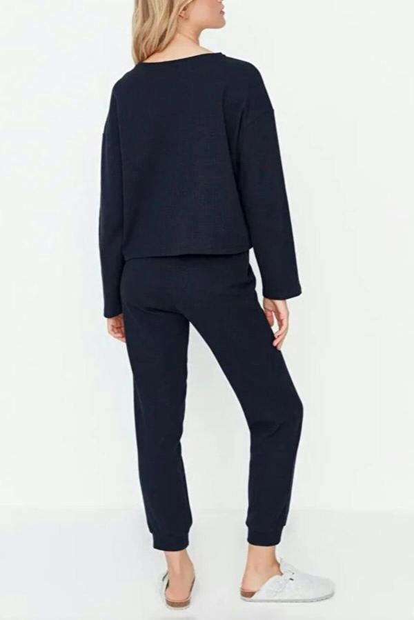 WOVCOR 2-Piece Waffle Knit Pajama Set