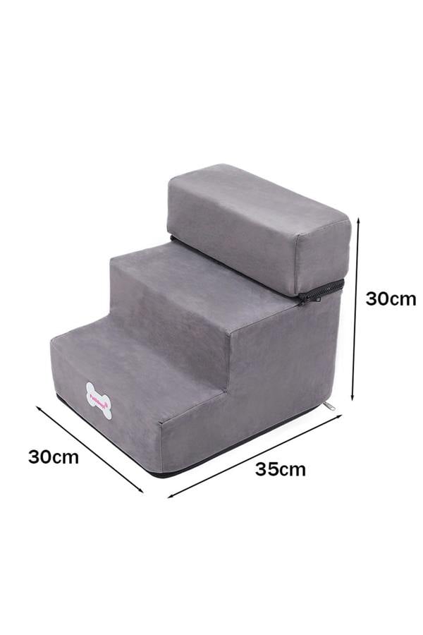 Living and Home 3-Step Upholstered Pet Stairs Climbing Ladder with Detachable Cover