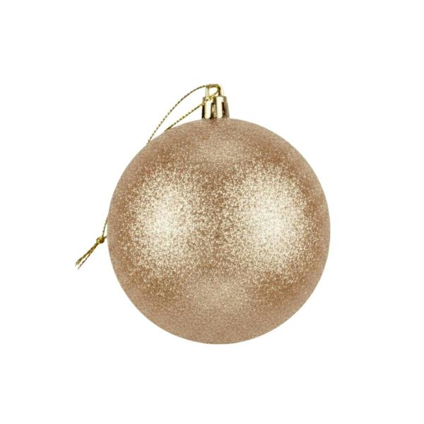 25cm Cream Glitter Christmas Bauble for Tree and Home Seasonal Decoration image 6