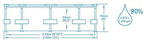 Bestway Steel Pro Frame Swimming Pool with Pump - 10 feet