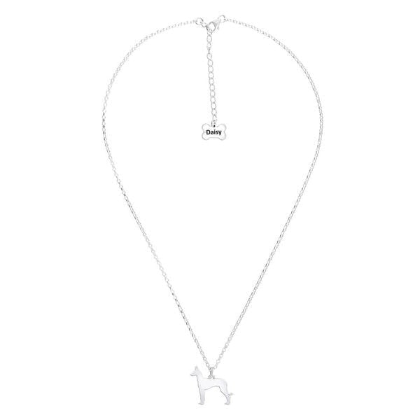 Mylee London Ibizan Hound Silhouette Silver Necklace - Personalised