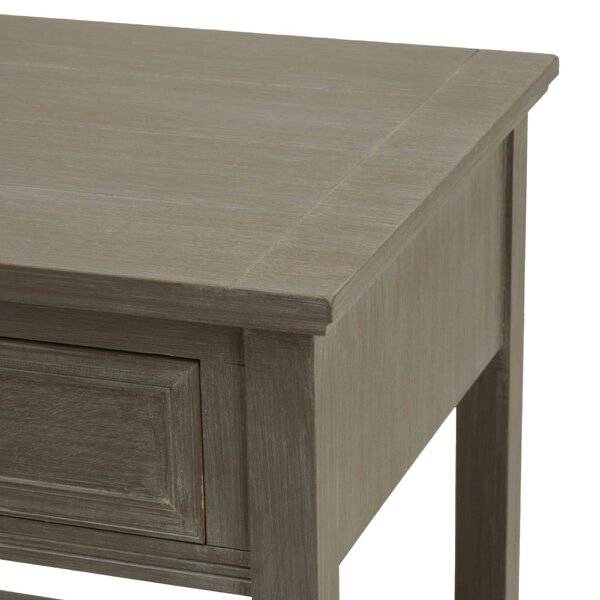 Wyld Haus Laurelbrook 1 Drawer Grey Wood Side Table Bottom Shelf