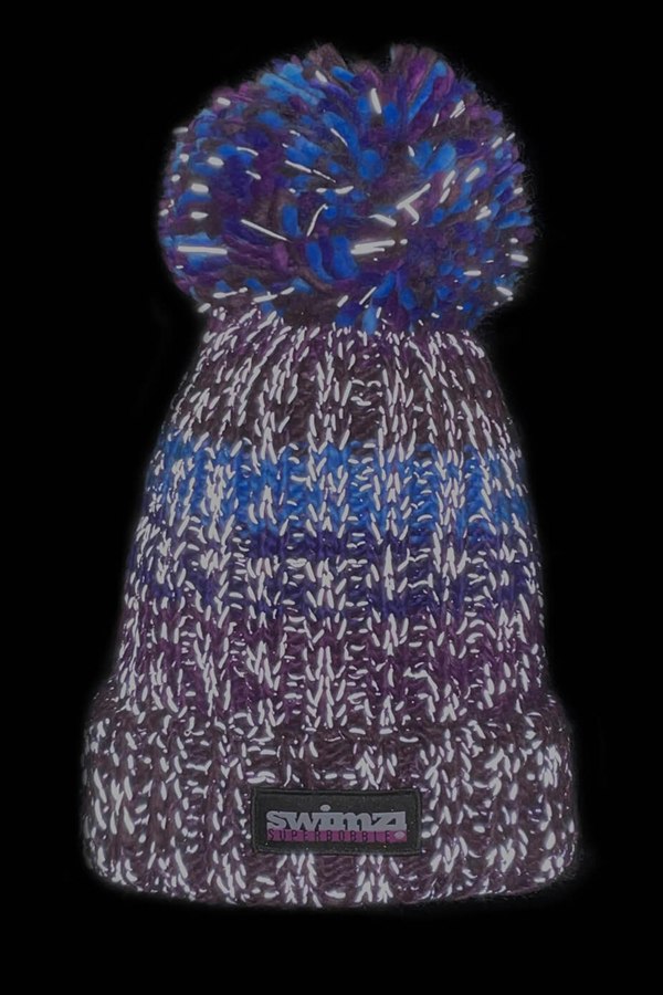 SuperBobble Berries Gradient Rib Beanie Bobble Hat - Purple