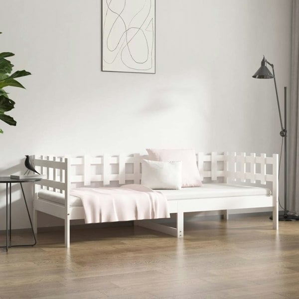 Berkfield Day Bed White 90x190 cm Solid Wood Pine
