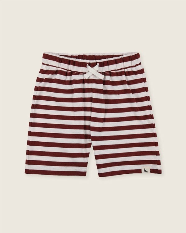 Red Horizontal Stripe Print Shorts - image 1