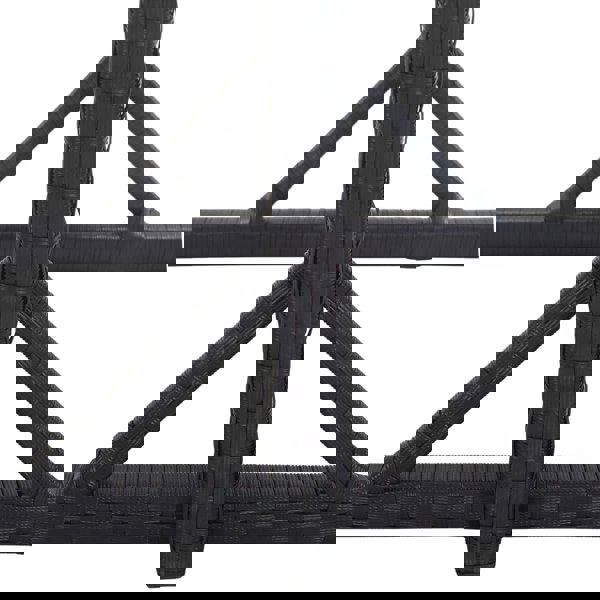 Berkfield Garden Table Black 110x53x72 cm Glass and Poly Rattan