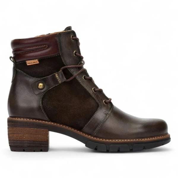 Pikolinos San Sebastia - Women's Forest Brown Leather Ankle Boots