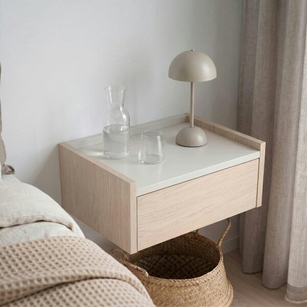 Decortie Brisa Wall Mounted Bedside Table Drawer and Open Tray Shelf
