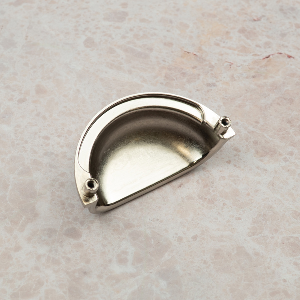 Handle & Home Brushed Nickel Classic Style Cup Handle and Coordinating Knob