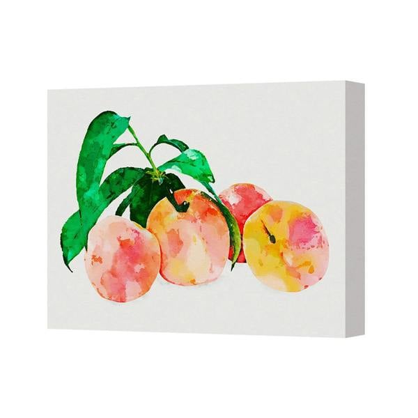 Benjamin Tate Design Peach Watercolor Canvas Wall Art Print For Kitchen Decor