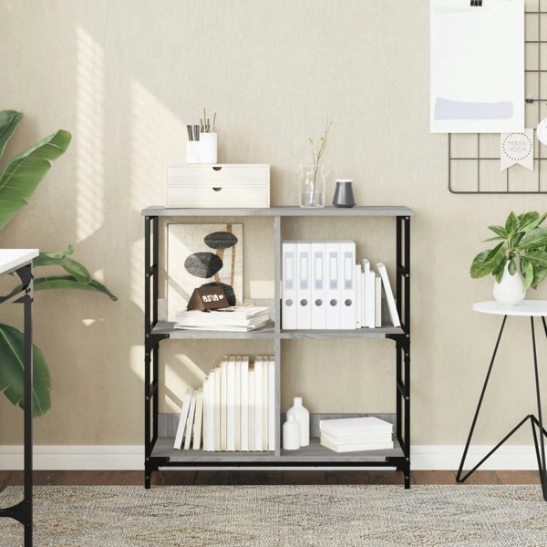 Berkfield Bookshelf Grey Sonoma 78.5x33x82 cm Engineered Wood