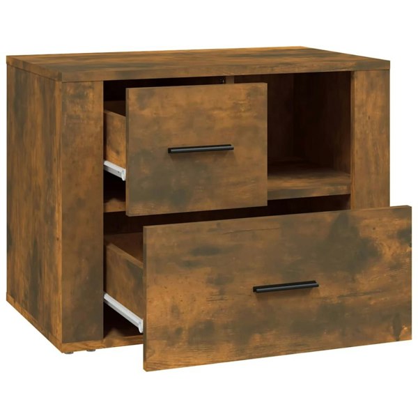 Berkfield Bedside Cabinet Smoked Oak 60x36x45 cm Engineered Wood