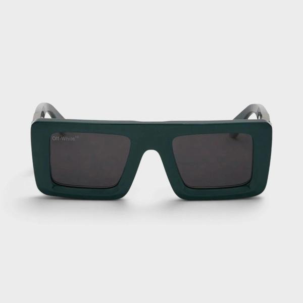 Supplied Fashion Leonardo square-frame sunglasses in dark green with tinted lenses and a bold geometric silhouette.
