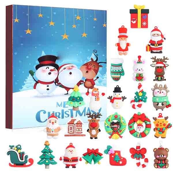 Leaper Christmas Calendar Countdown Blind Box 3D Figure Charm Set