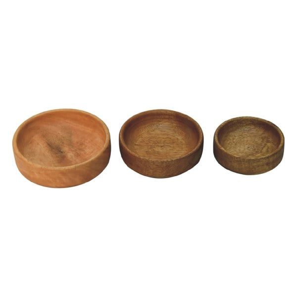Artisan Furniture Solid Wood Fruit Bowl Set of 3