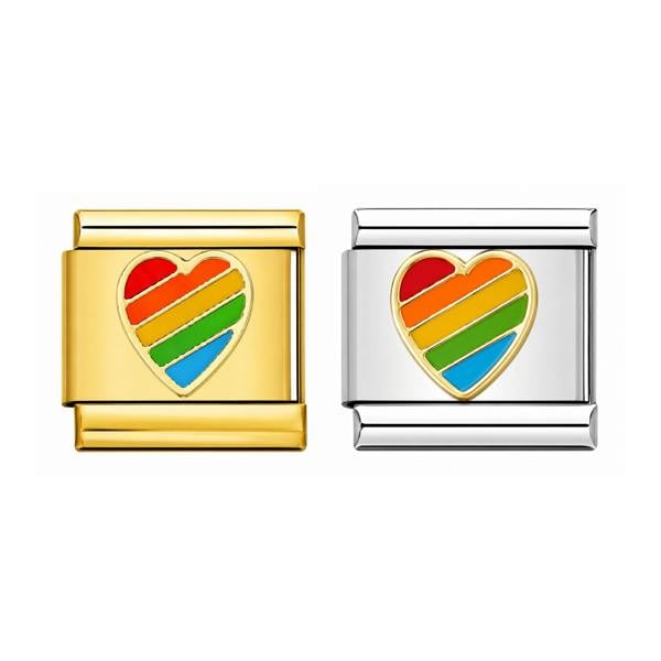 Serafina Rainbow Heart | Italian Style Bracelet Charm