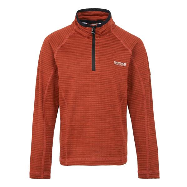 Regatta Childrens/Kids Berley Half Zip Long Sleeved Top - Red Ochre/Black - 