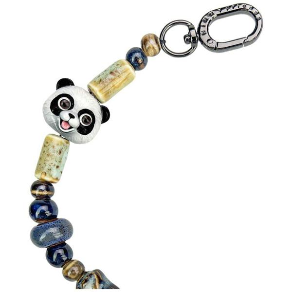 Nimmy Friends Nimmy Big Eye Cute Pet Travel Panda Mobile Phone Chain Bag Charm Ceramic Bracelet Black - N-XDY-SL-06