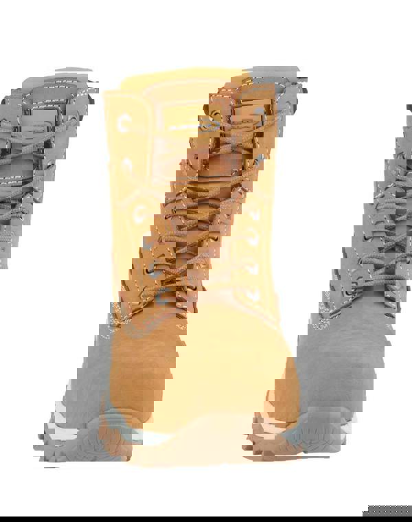 ARMA A20 Storm Mens Safety S1P Metal Free Work Leather Boots, front view of tan leather work boot with padded collar, lace-up closure, and rugged rubber sole for construction and industrial work.