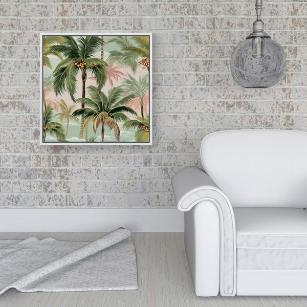 Warren Reed Palm Trees Pattern Framed Canvas