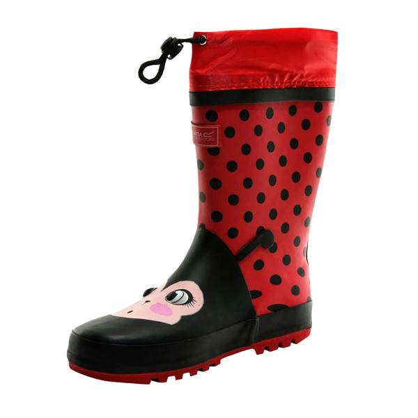 Dare 2B Childrens/Kids Mudplay Dinosaur Wellingtons - Red/Black - 