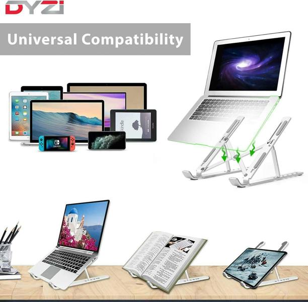 Dyzi Foldable Aluminum Laptop Stand Portable Compact Ventilated Holder