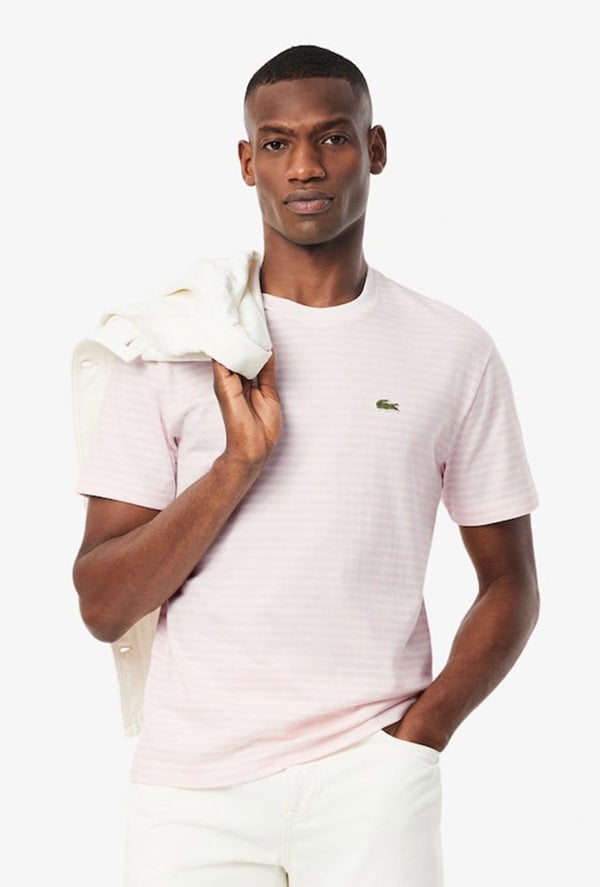Lacoste Striped Heavy Cotton T-Shirt