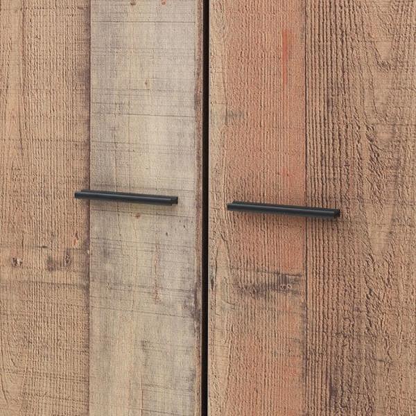 Timber Art Design Stretton Urban 2 Door Double Wardrobe Bedroom Furniture Rustic Industrial Oak