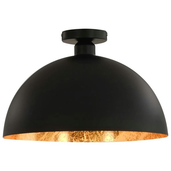 Berkfield Ceiling Lamps 2 pcs Black and Gold Semi-spherical E27