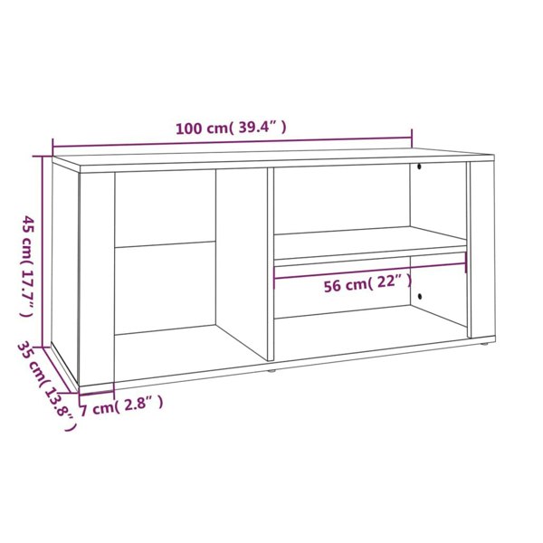 Berkfield Shoe Cabinet Black 100x35x45 cm Engineered Wood