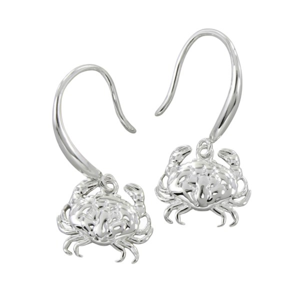 Sterling Silver Crab Earrings - Reeves & Reeves