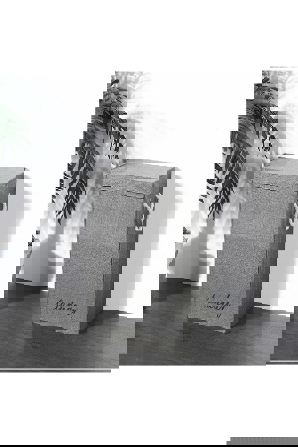 Living and Home 72L Cotton and Linen Waterproof Foldable Laundry Baskets Laundry Hamper with Lid and Rope Handles