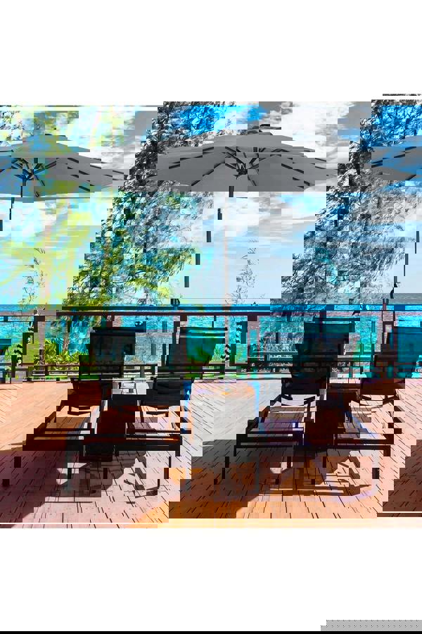 Living and Home 3M Large Rotating Patio Parasol with Cross Base