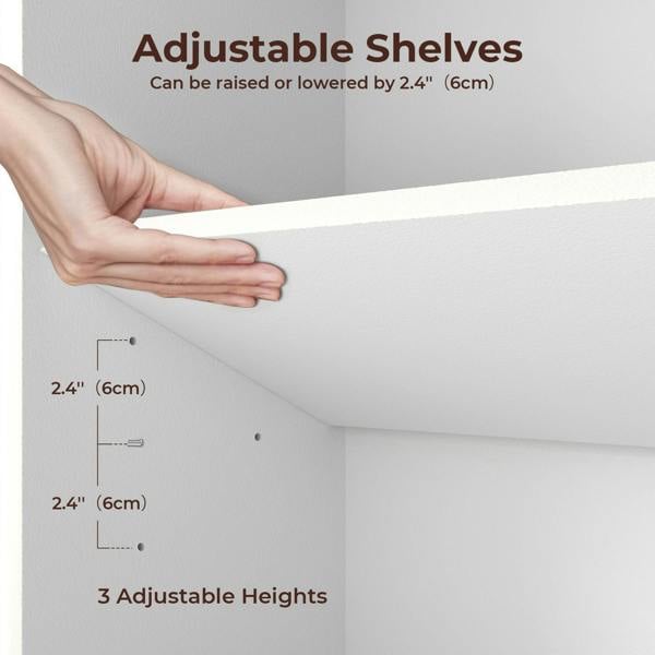 Levede Slim 6 Tier Bookshelf Narrow Bookcase  Storage Shelf Organizer Unit White