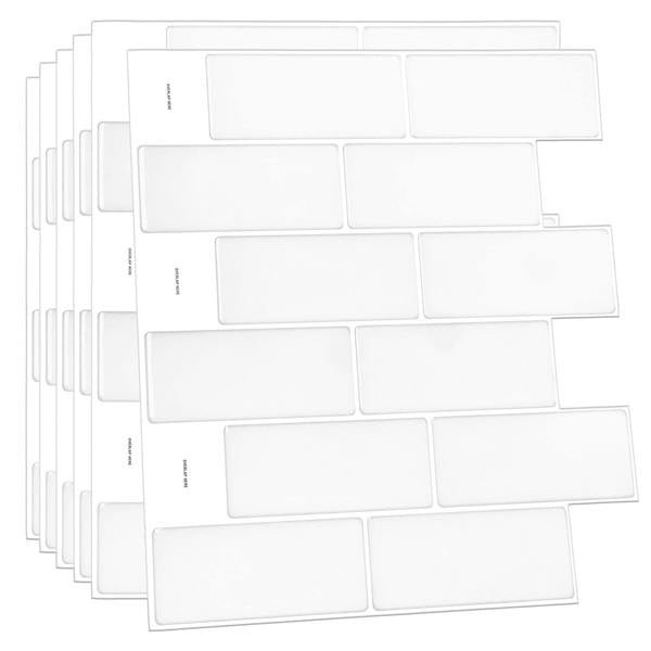 London Minimalist Brilliant All-White Glossy 3D Tile 30.5 x 30.5cm - 6 pcs