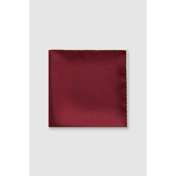 Alexandre Silver Alexandre Burgundy Silk Pocket Square