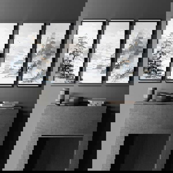 Modern Pictures For Living Room | Set of 3 Asian Inspired Wall art Prints