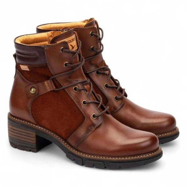 Pikolinos San Sebastia - Women's Cuero Brown Leather Ankle Boots