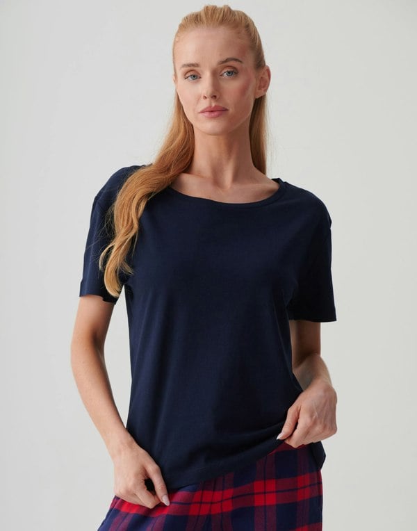 British Boxers Women's Organic Cotton Scoop Neck T-Shirt - French Navy