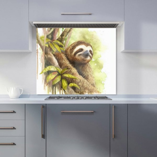 Warren Reed - Designer Sloth Watercolour Kitchen Splashback