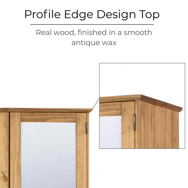 Core Products Cotswold 2 Door & 1 Drawer Mirrored Wardrobe