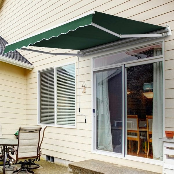 Retractable Patio Awning - Manual Shelter - Green Awnings Living and Home