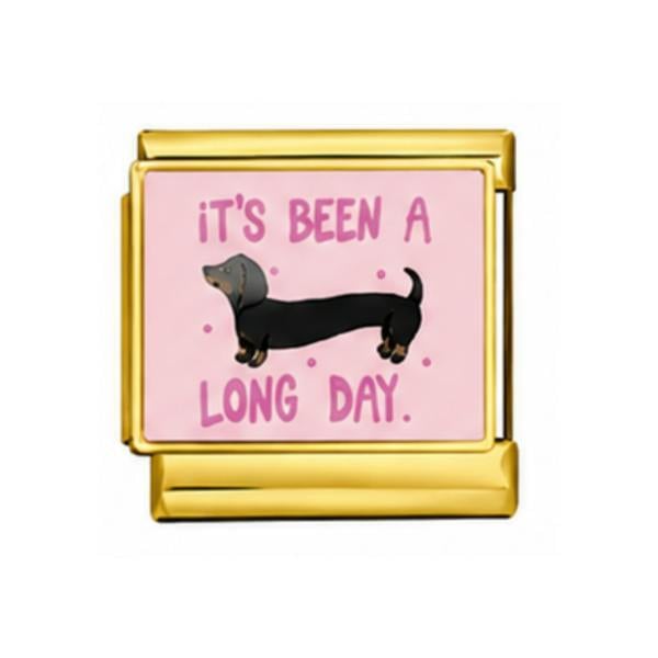 Serafina Its Been A Long Day Dachshund Dog | Italian Style Bracelet Charm