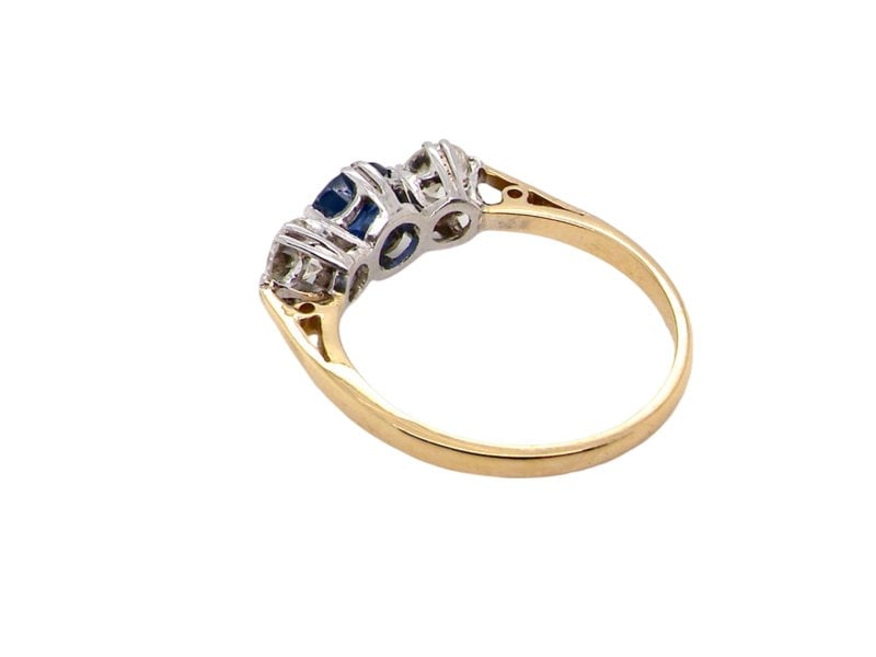 Vintage Tom A three stone Sapphire and Diamond ring