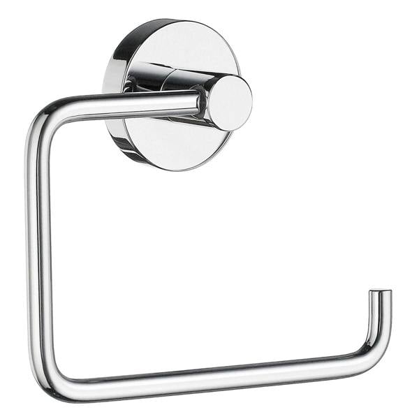 Polished chrome toilet roll holder